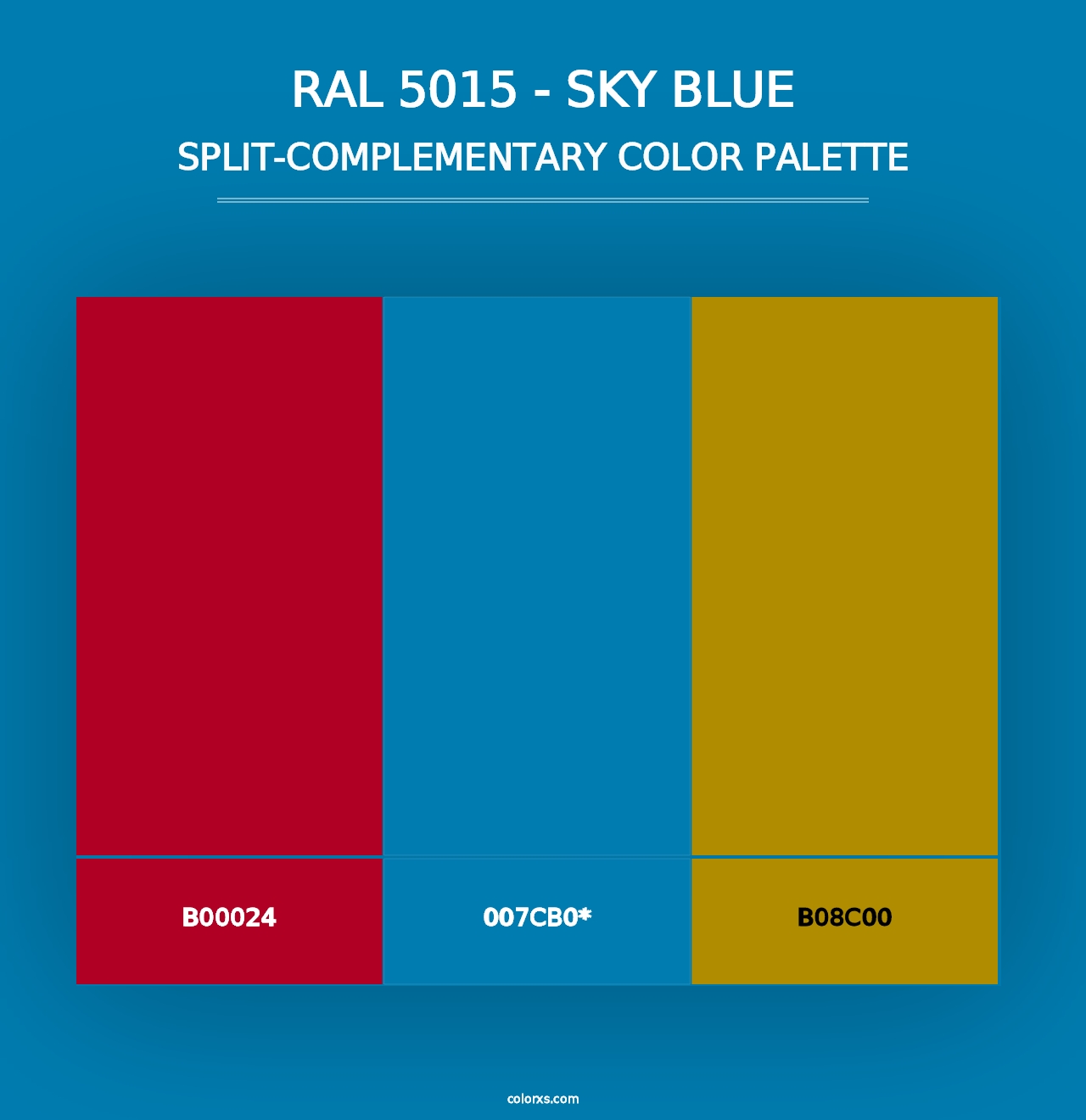 RAL 5015 - Sky Blue - Split-Complementary Color Palette