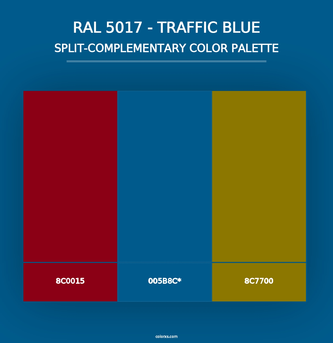 RAL 5017 - Traffic Blue - Split-Complementary Color Palette