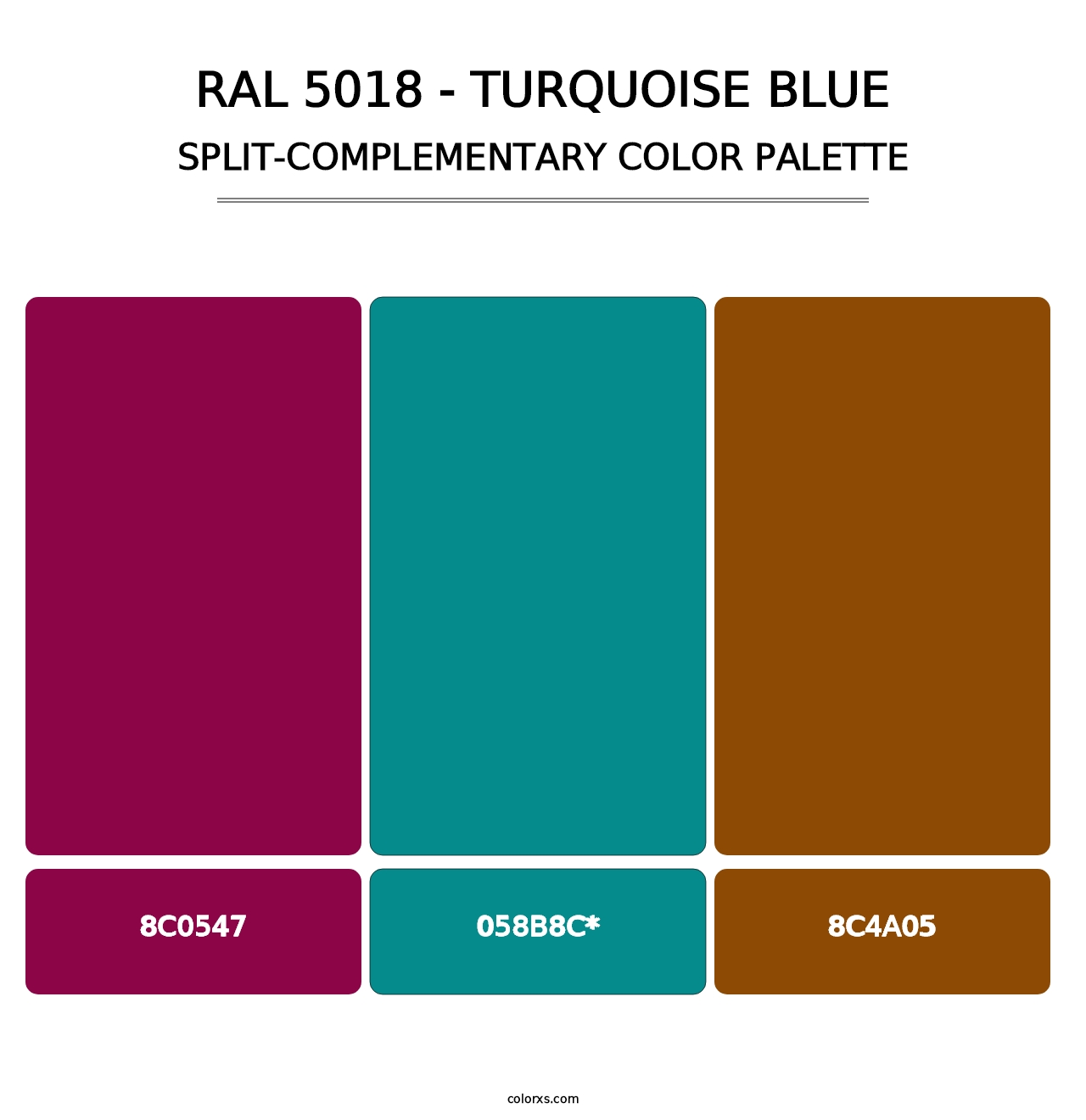 RAL 5018 - Turquoise Blue - Split-Complementary Color Palette