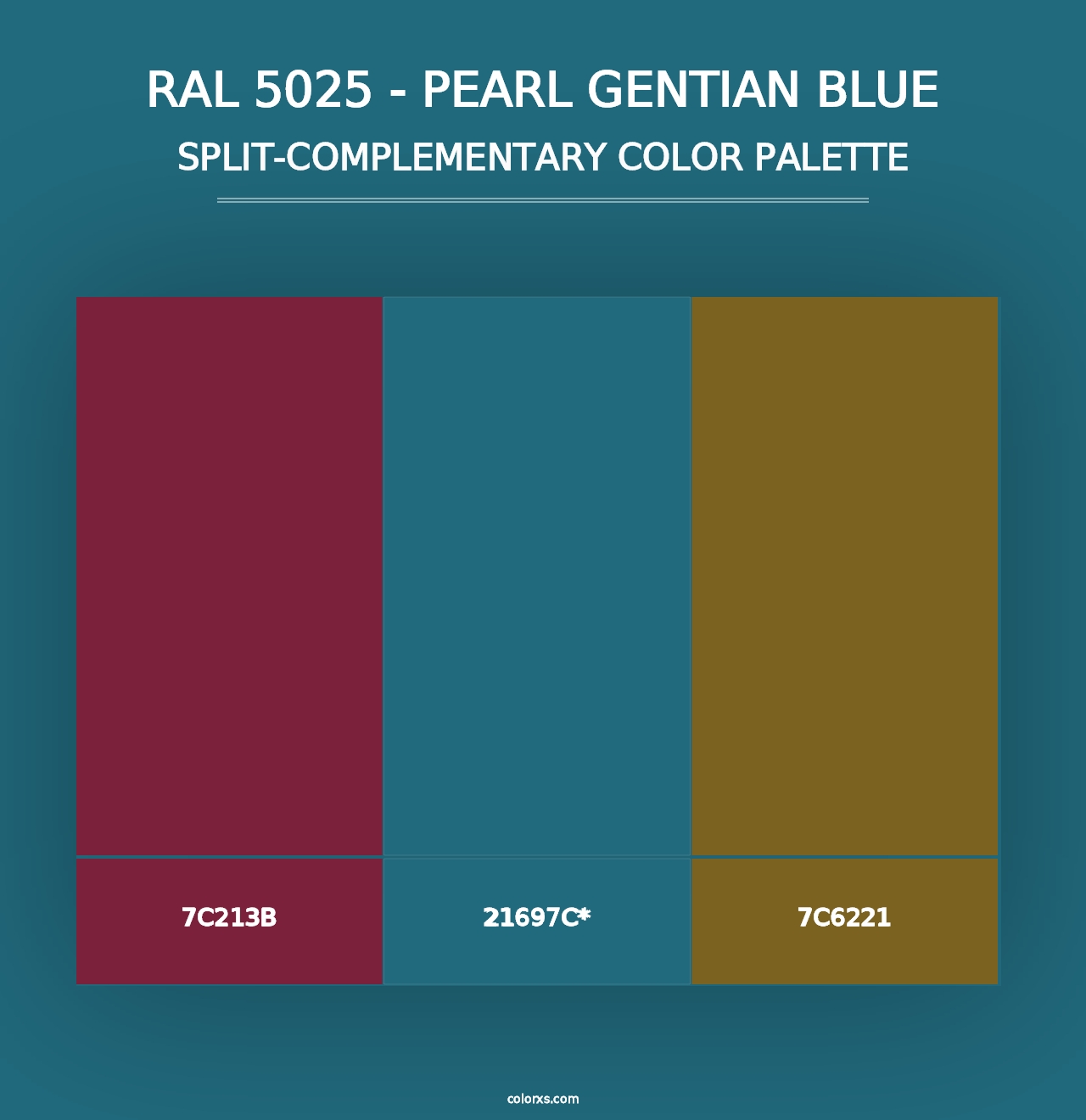 RAL 5025 - Pearl Gentian Blue - Split-Complementary Color Palette