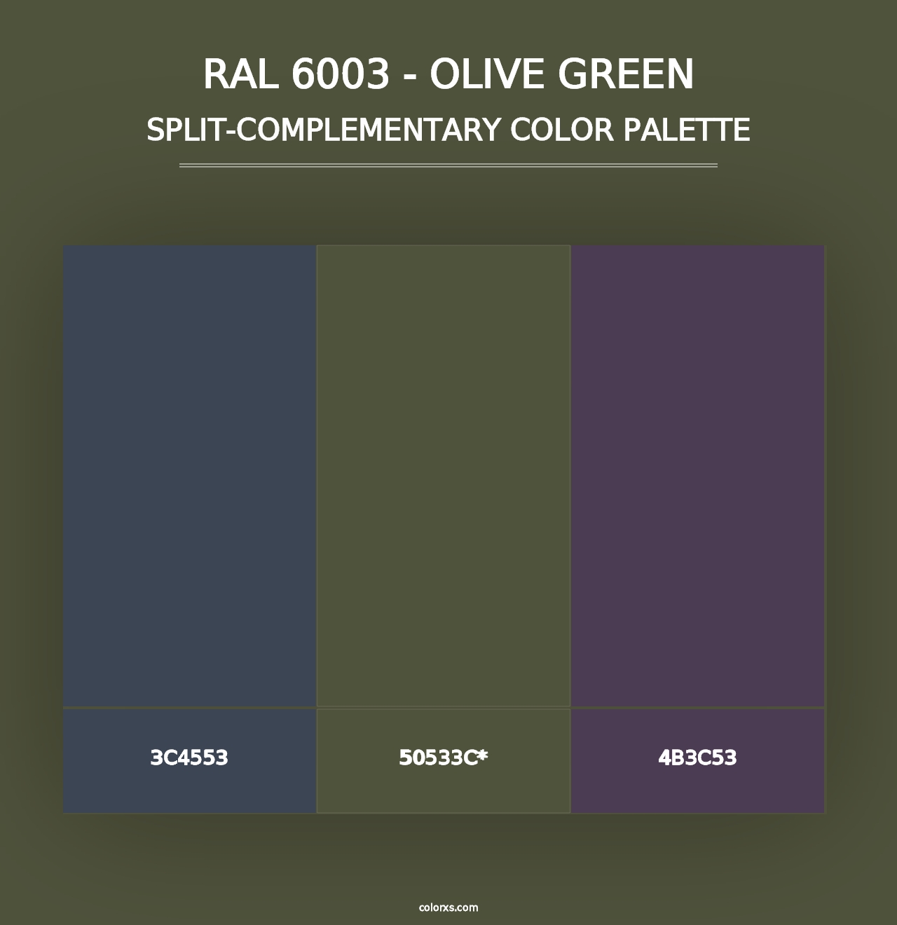 RAL 6003 - Olive Green - Split-Complementary Color Palette