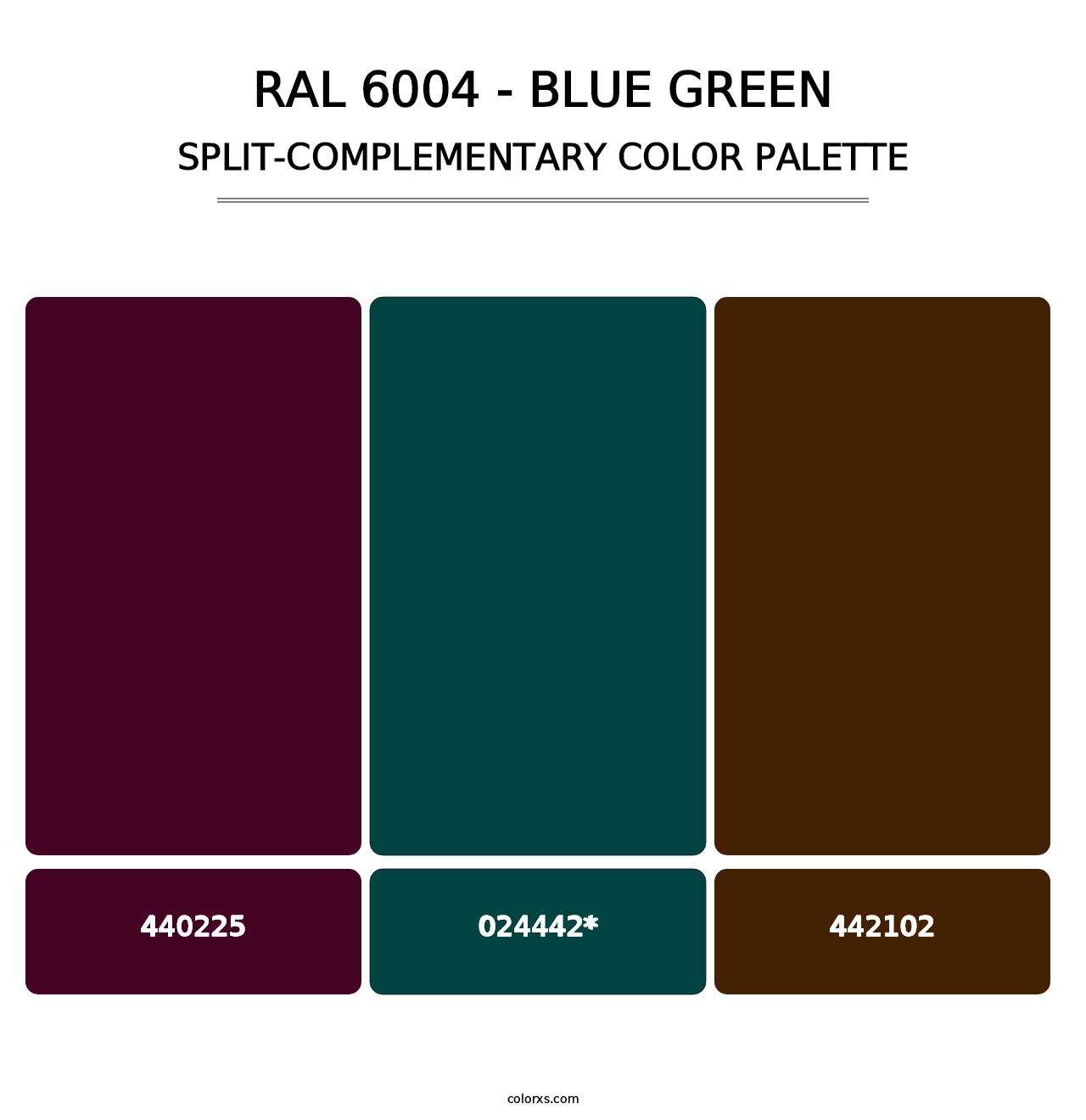 RAL 6004 - Blue Green - Split-Complementary Color Palette