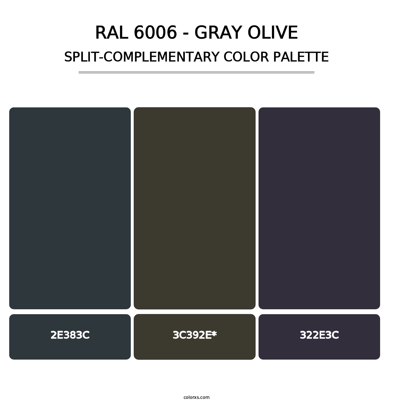 RAL 6006 - Gray Olive - Split-Complementary Color Palette