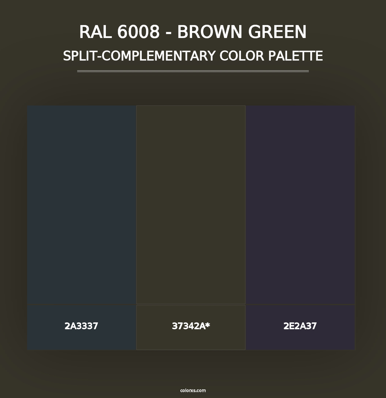 RAL 6008 - Brown Green - Split-Complementary Color Palette