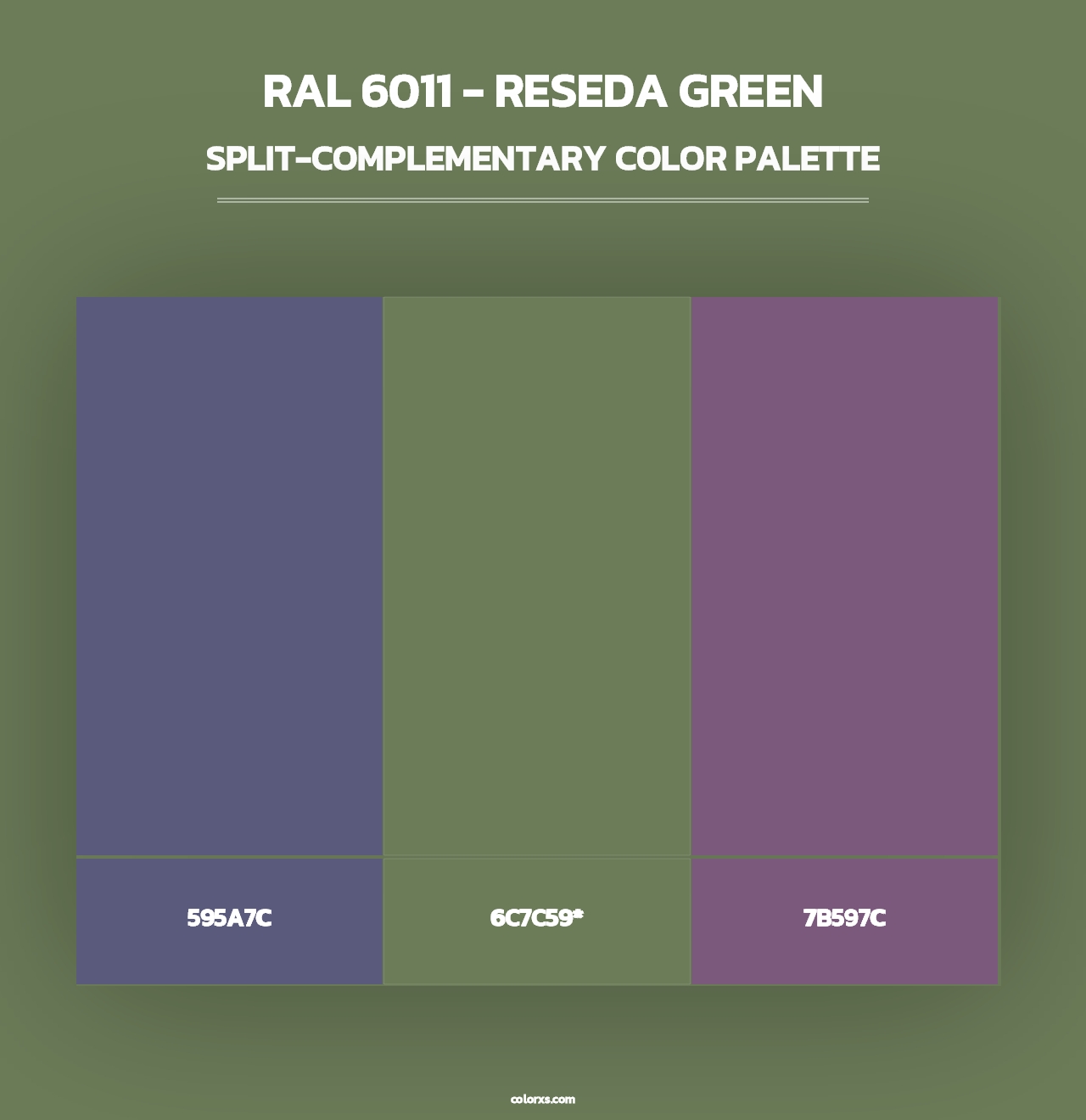 RAL 6011 - Reseda Green - Split-Complementary Color Palette