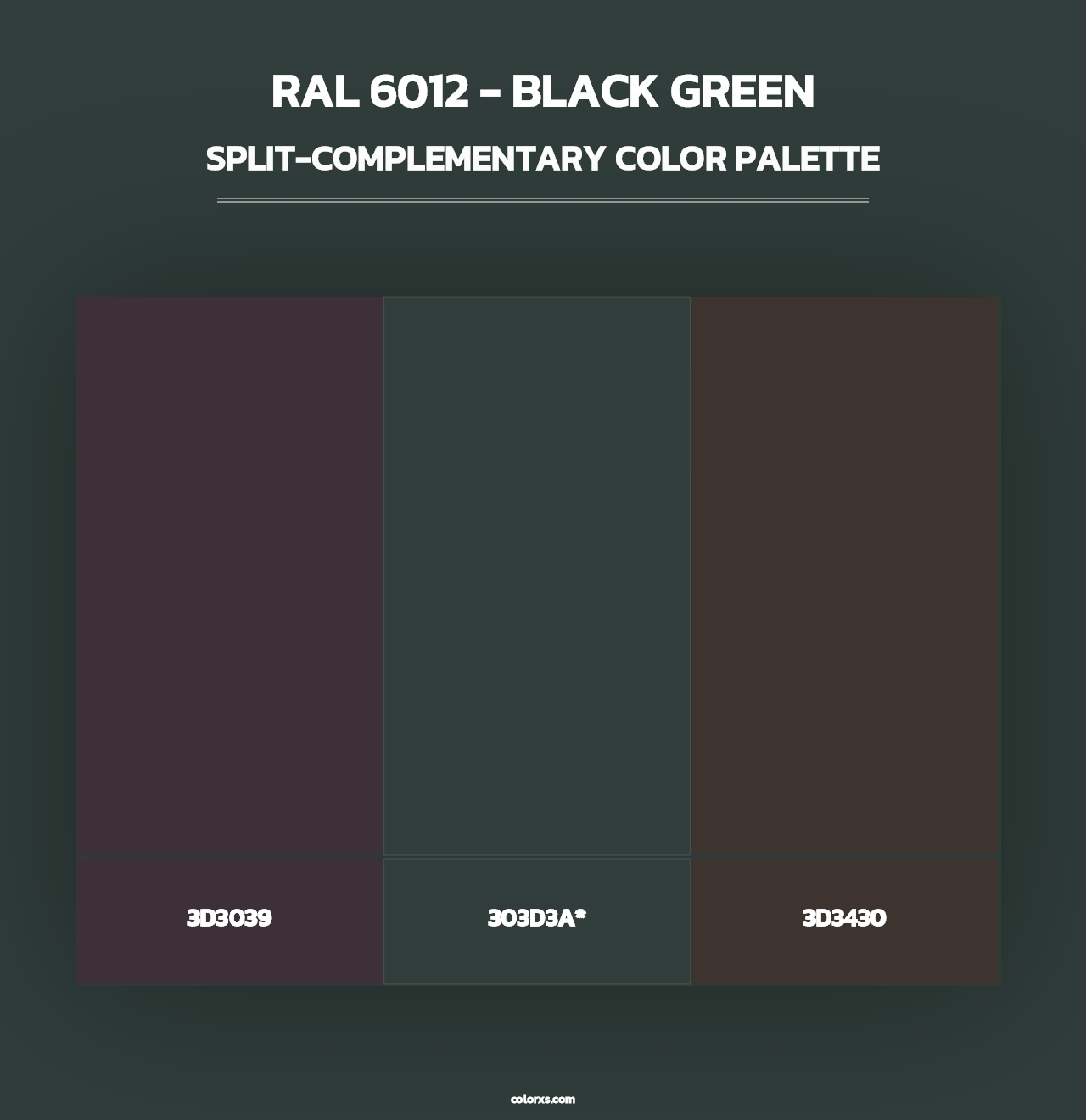 RAL 6012 - Black Green - Split-Complementary Color Palette