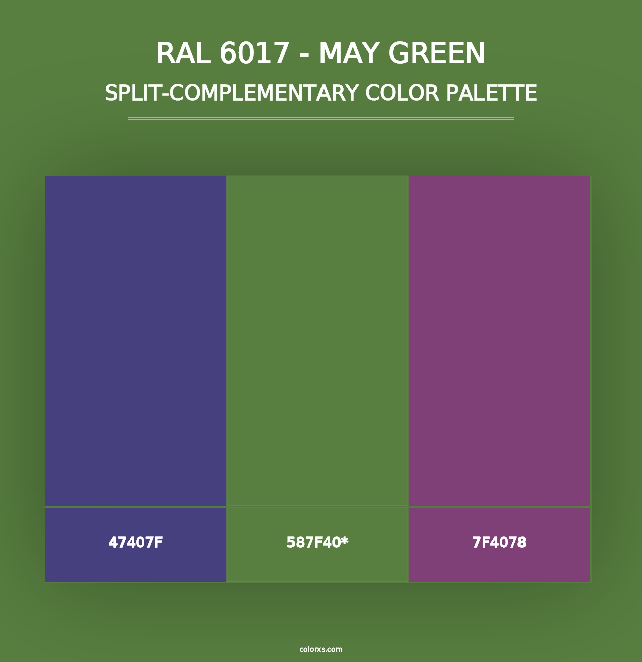 RAL 6017 - May Green - Split-Complementary Color Palette