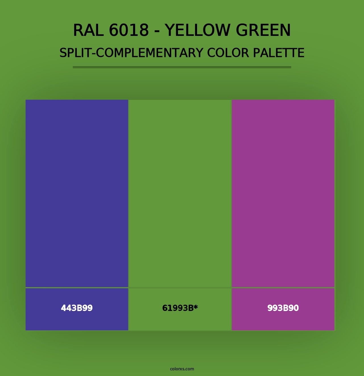 RAL 6018 - Yellow Green - Split-Complementary Color Palette