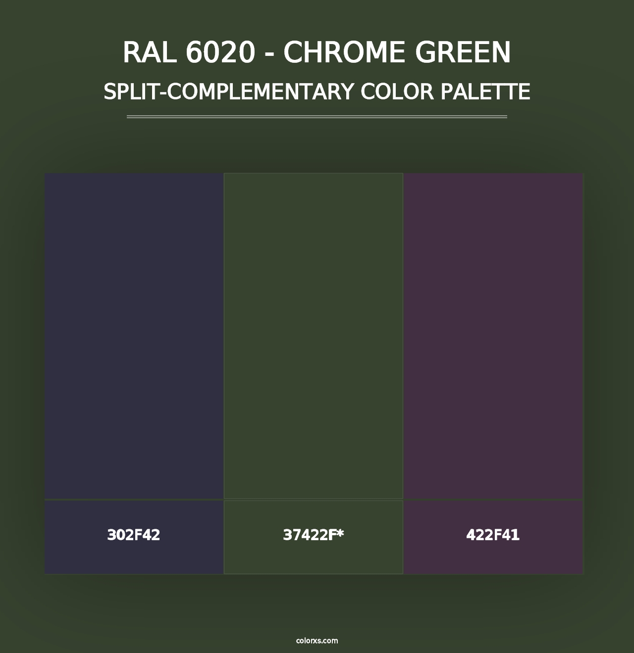 RAL 6020 - Chrome Green - Split-Complementary Color Palette