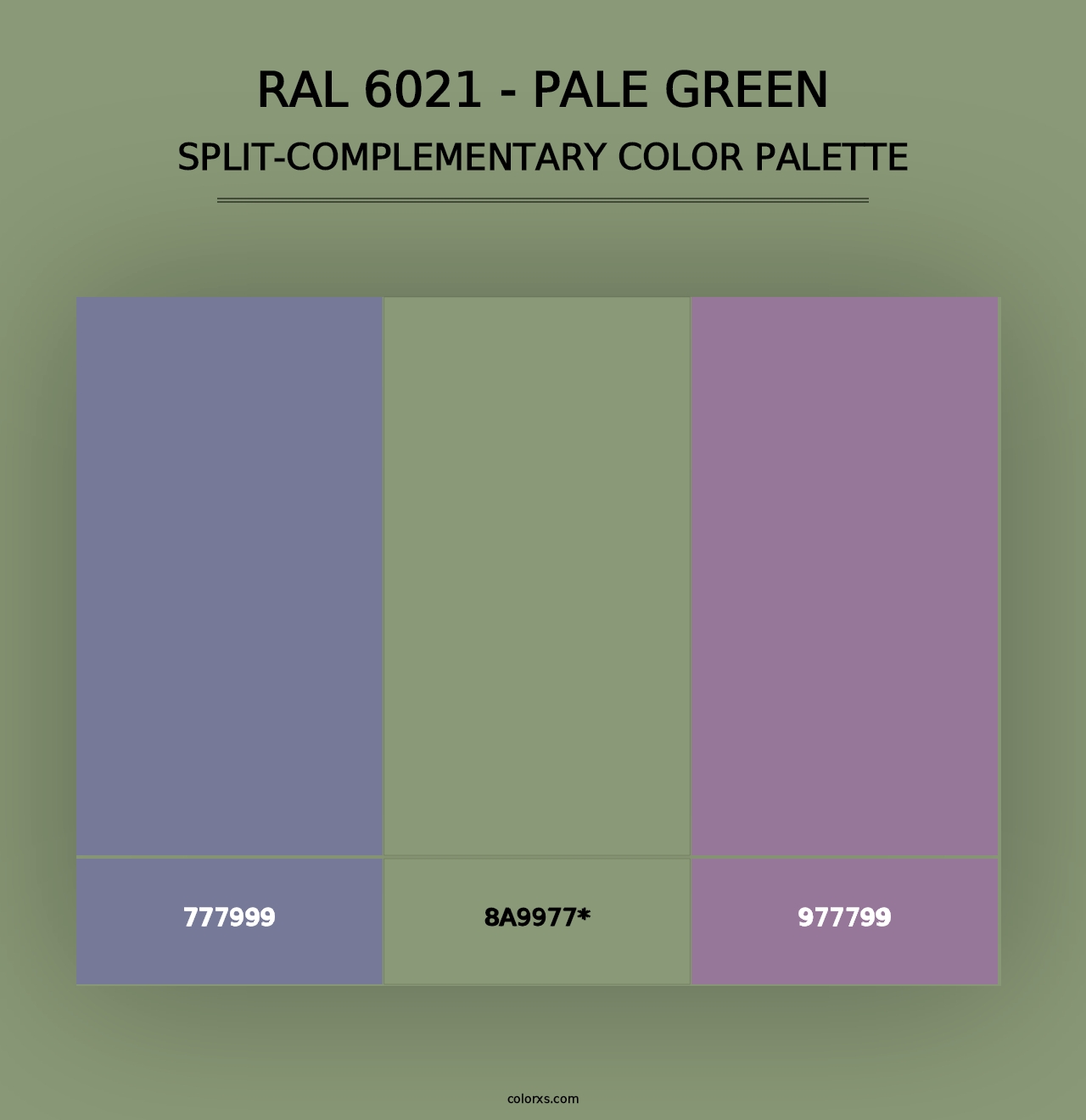 RAL 6021 - Pale Green - Split-Complementary Color Palette