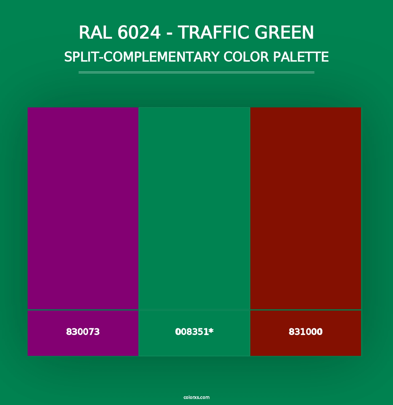 RAL 6024 - Traffic Green - Split-Complementary Color Palette