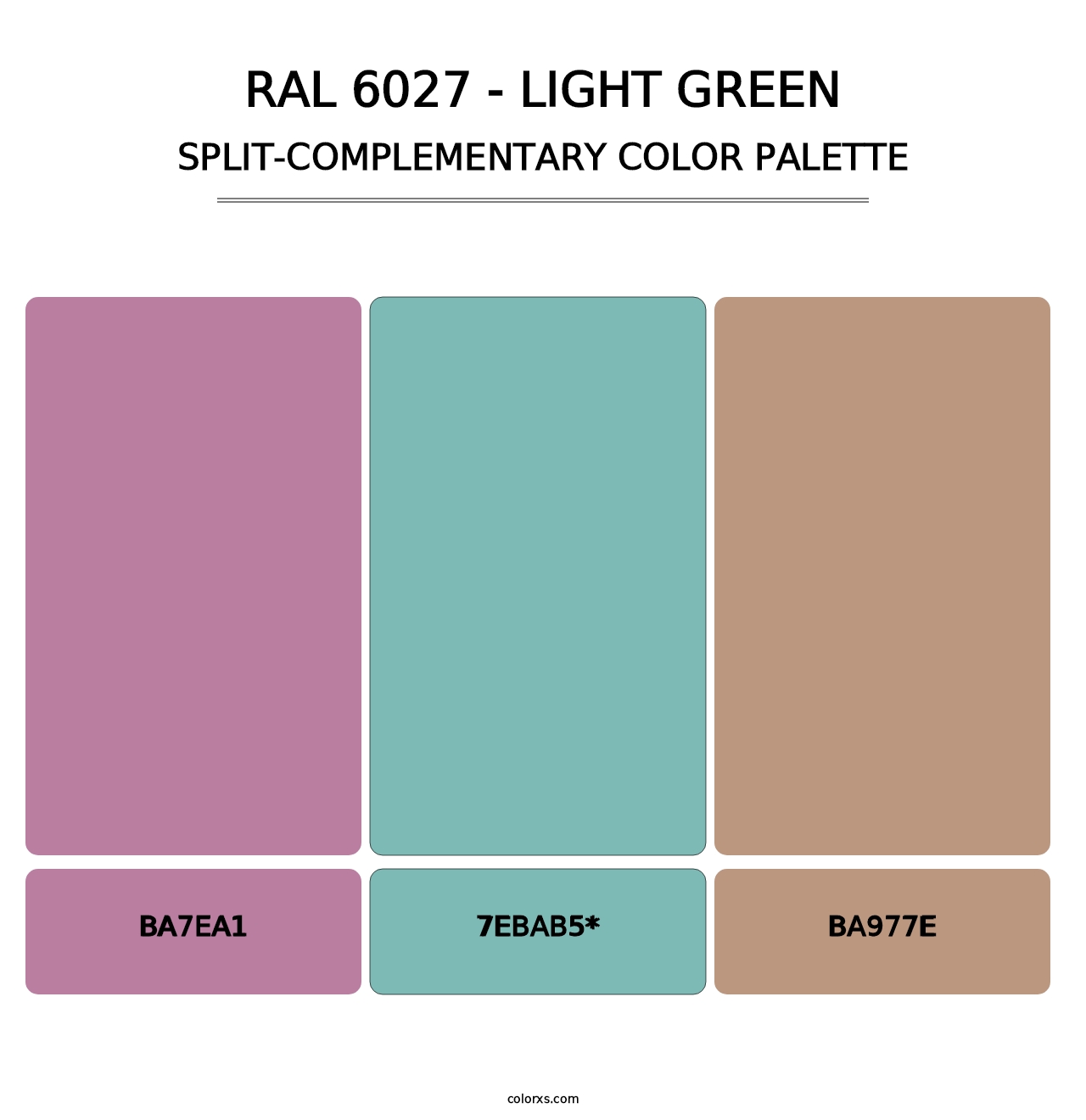 RAL 6027 - Light Green - Split-Complementary Color Palette