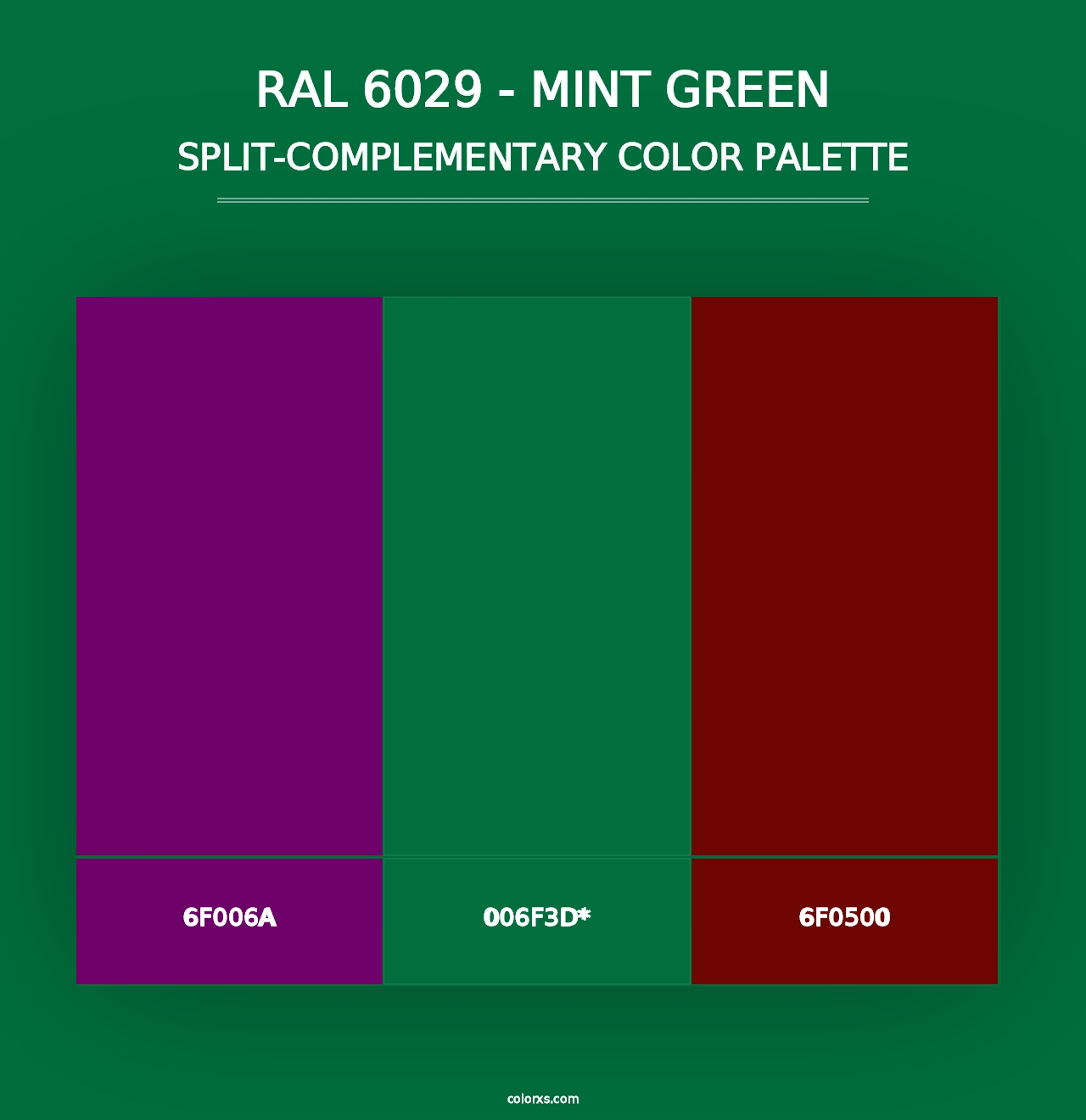 RAL 6029 - Mint Green - Split-Complementary Color Palette