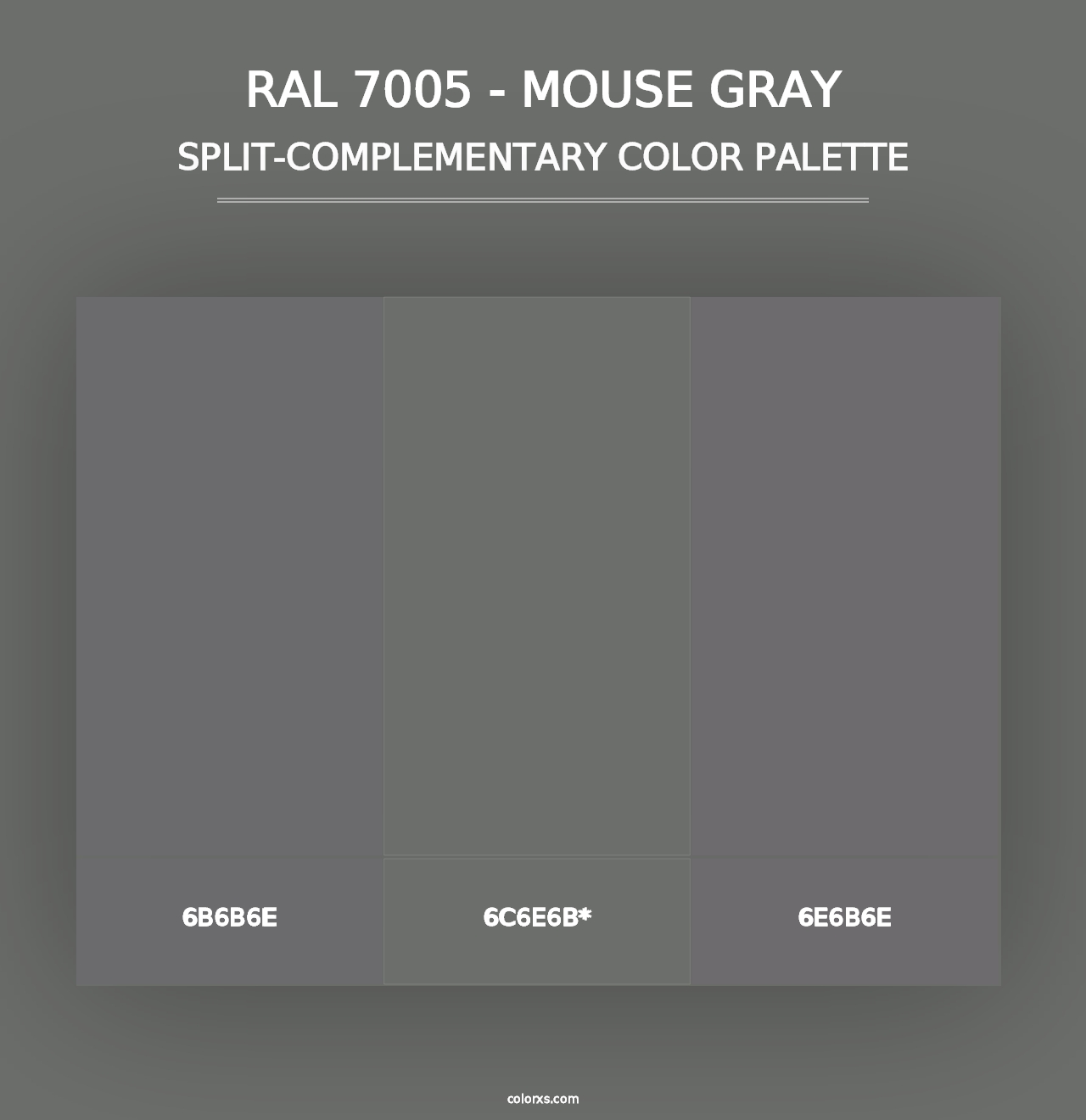 RAL 7005 - Mouse Gray - Split-Complementary Color Palette