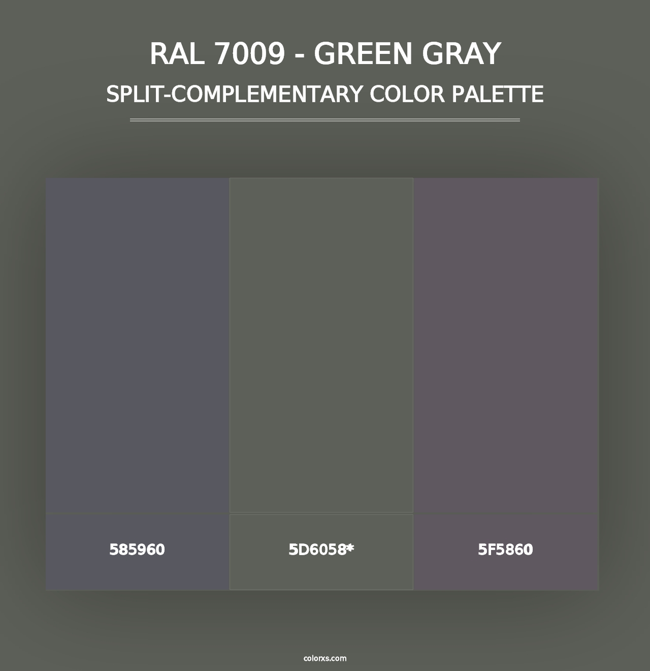 RAL 7009 - Green Gray - Split-Complementary Color Palette