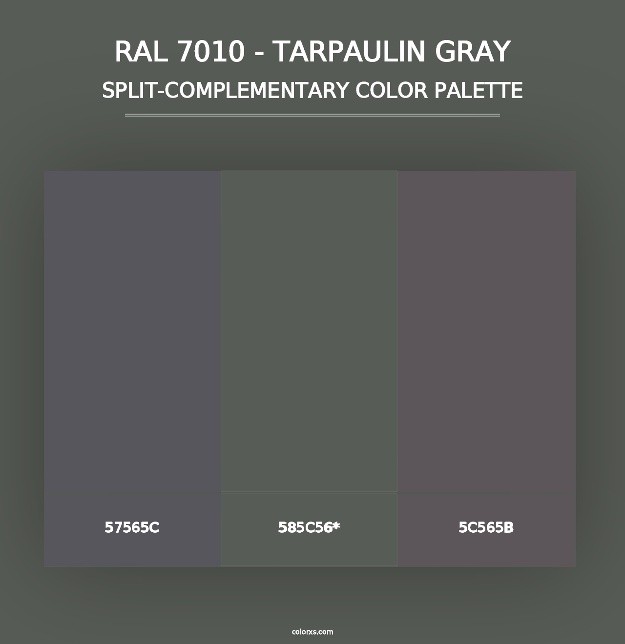 RAL 7010 - Tarpaulin Gray - Split-Complementary Color Palette