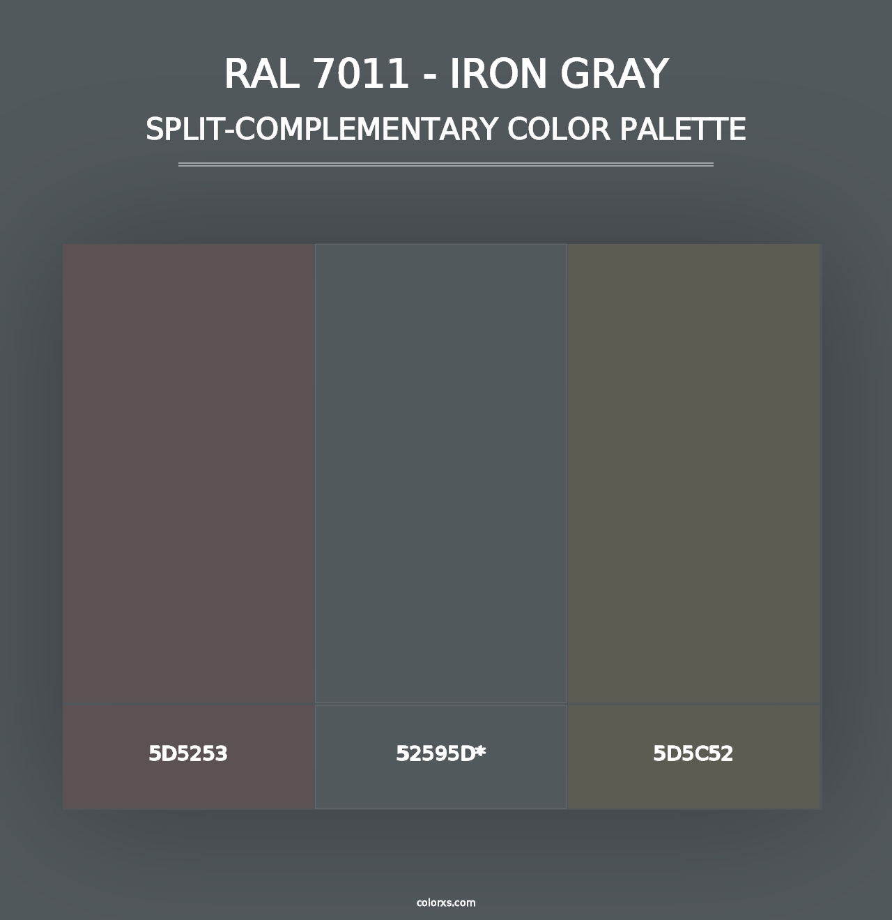 RAL 7011 - Iron Gray - Split-Complementary Color Palette