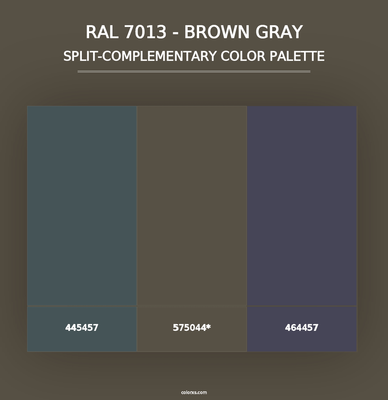 RAL 7013 - Brown Gray - Split-Complementary Color Palette