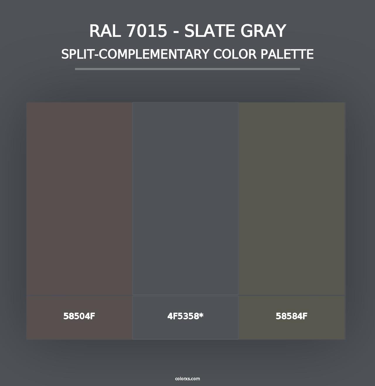 RAL 7015 - Slate Gray - Split-Complementary Color Palette