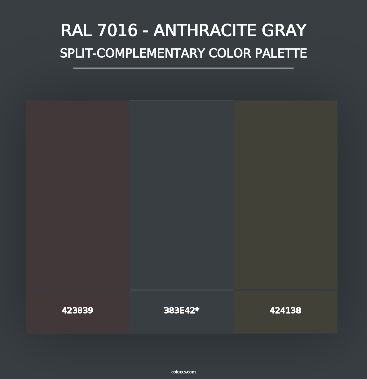 RAL 7016 - Anthracite Gray - Split-Complementary Color Palette