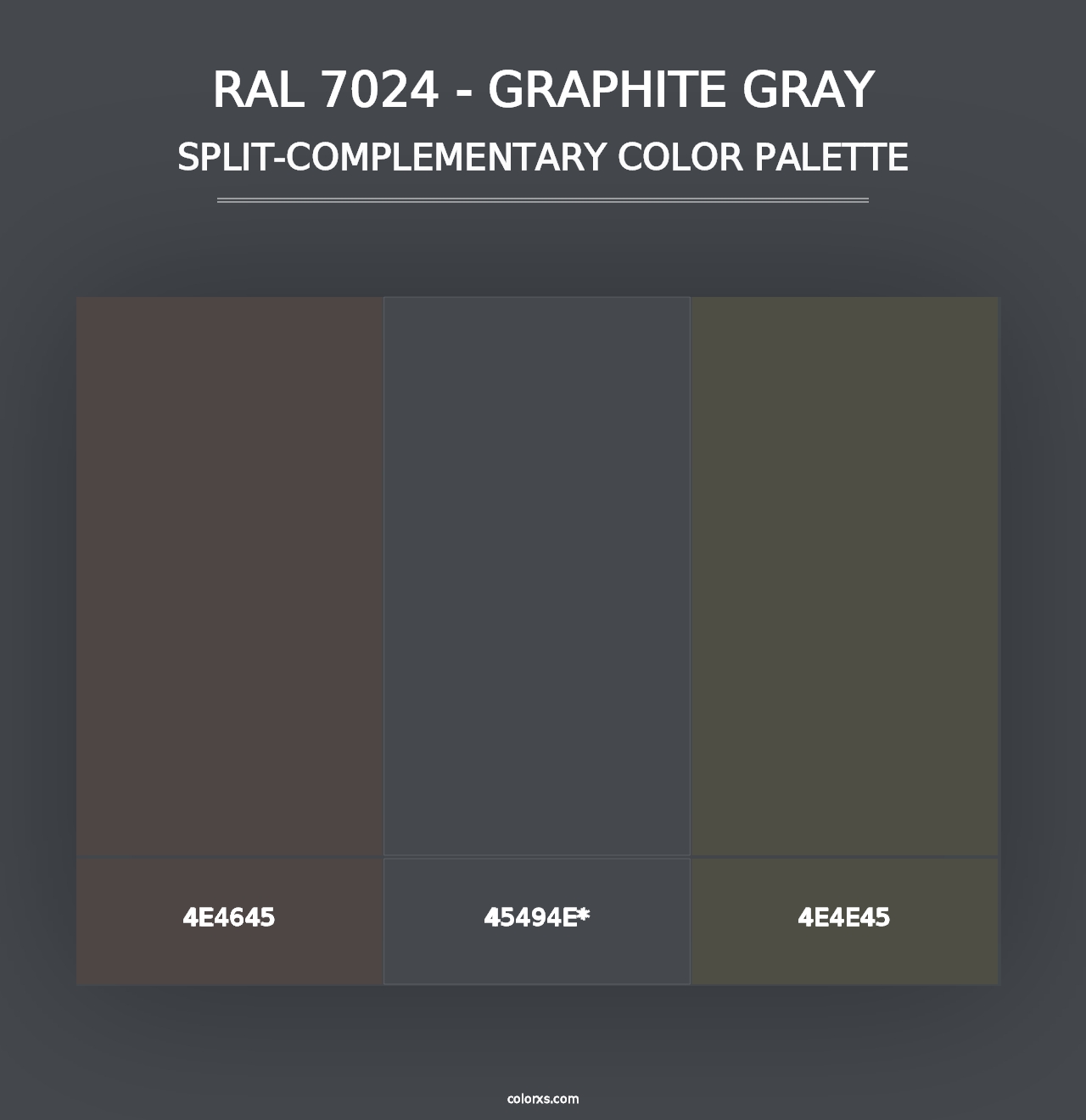 RAL 7024 - Graphite Gray - Split-Complementary Color Palette