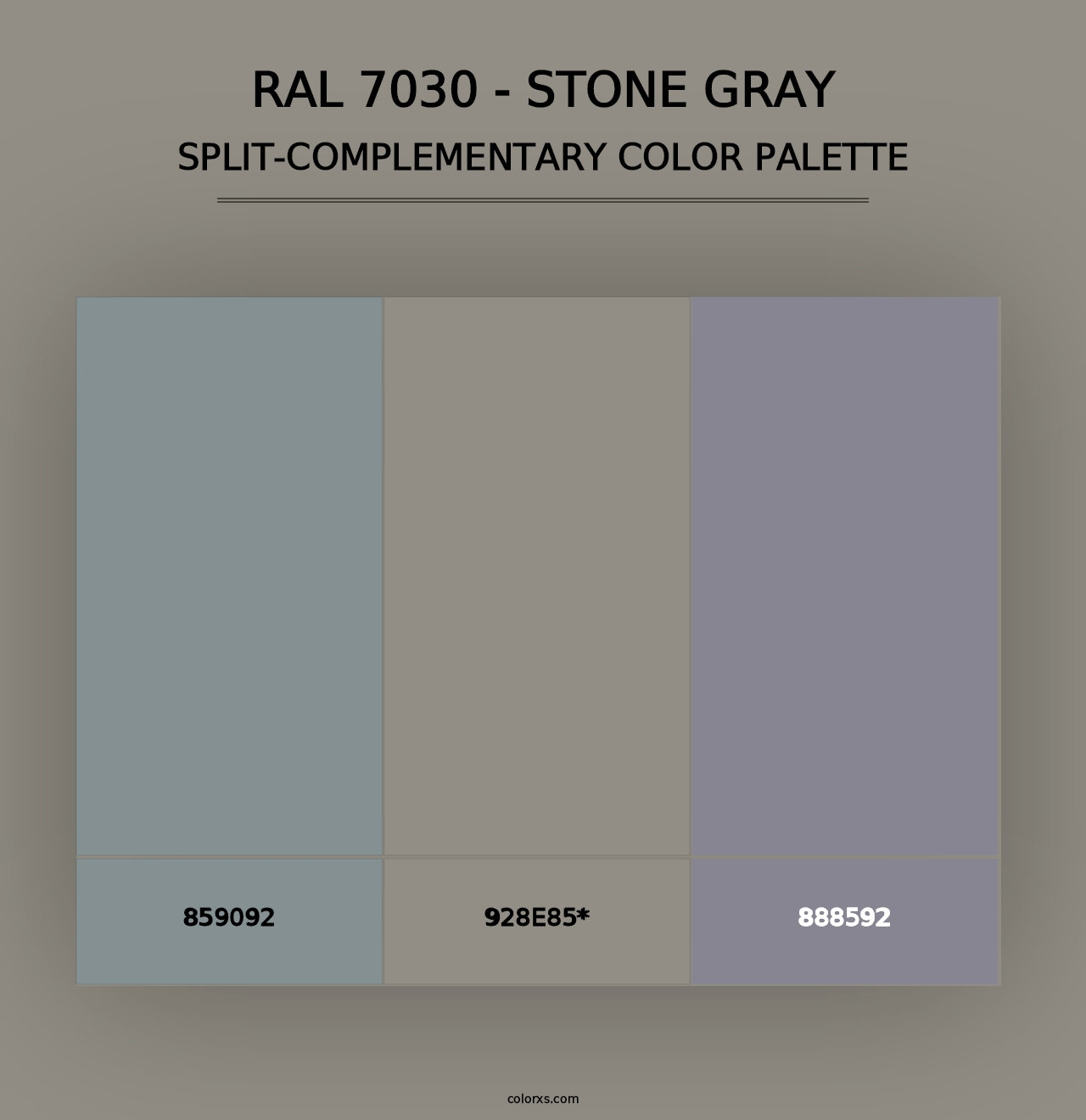 RAL 7030 - Stone Gray - Split-Complementary Color Palette