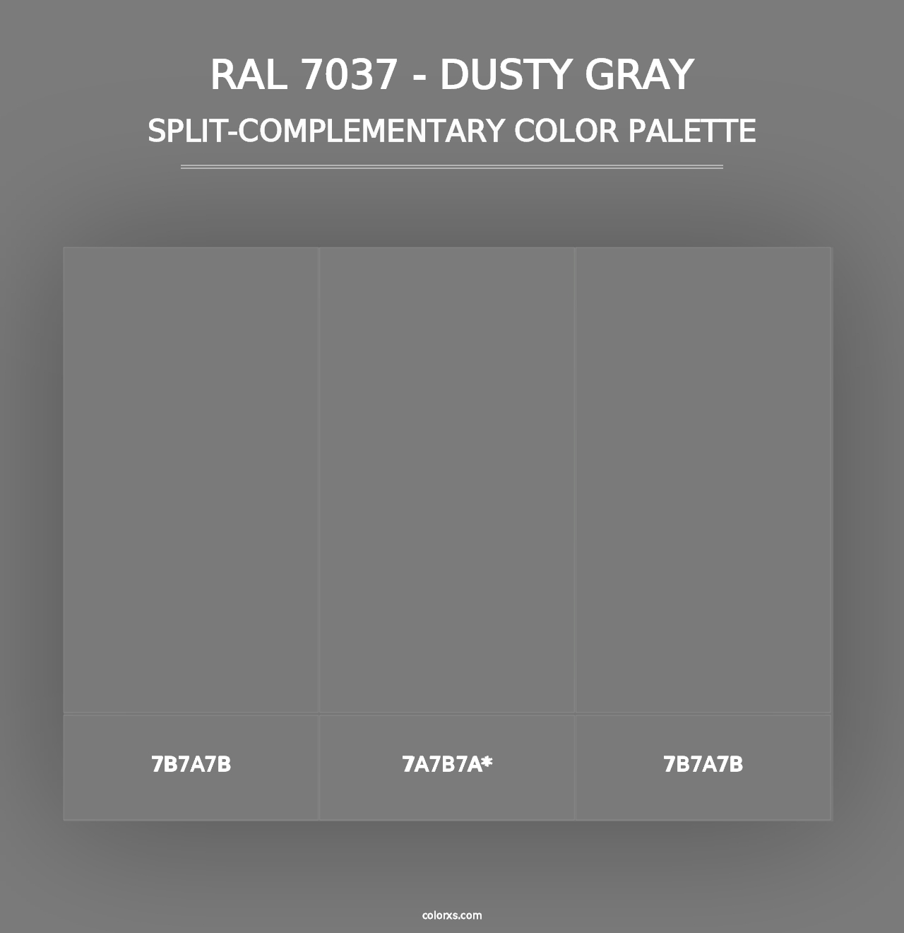 RAL 7037 - Dusty Gray - Split-Complementary Color Palette