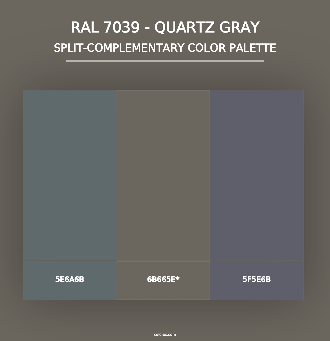 RAL 7039 - Quartz Gray - Split-Complementary Color Palette