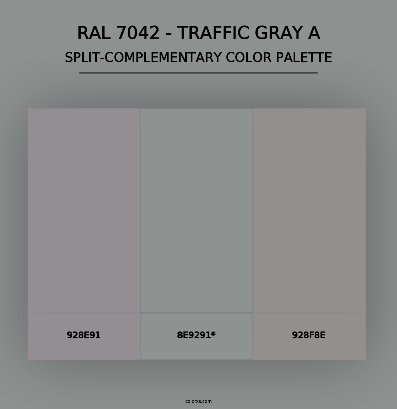 RAL 7042 - Traffic Gray A - Split-Complementary Color Palette