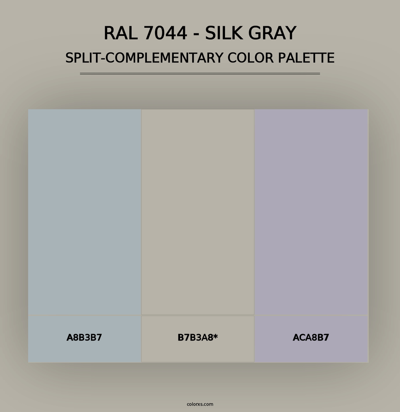 RAL 7044 - Silk Gray - Split-Complementary Color Palette