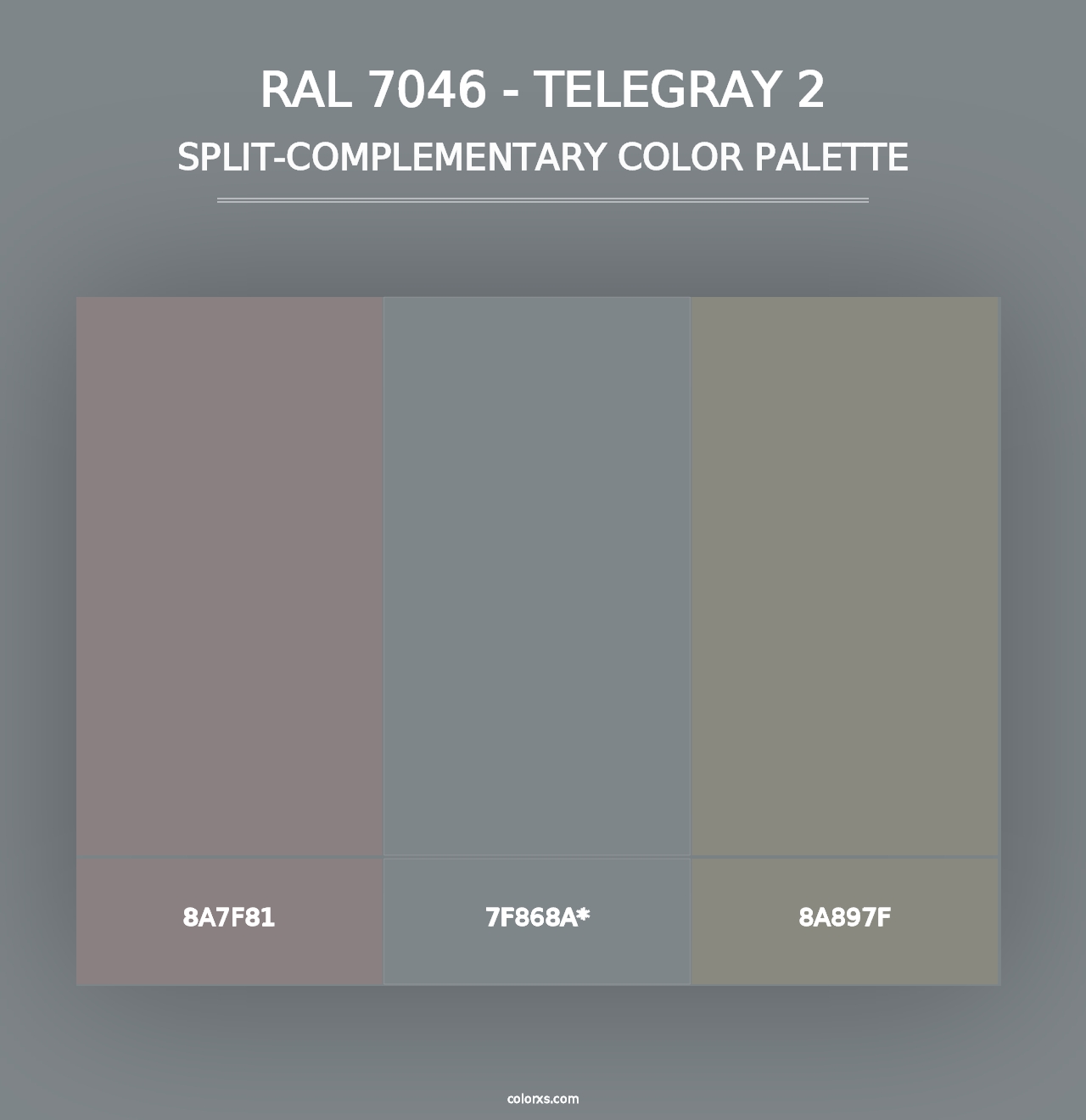 RAL 7046 - Telegray 2 - Split-Complementary Color Palette