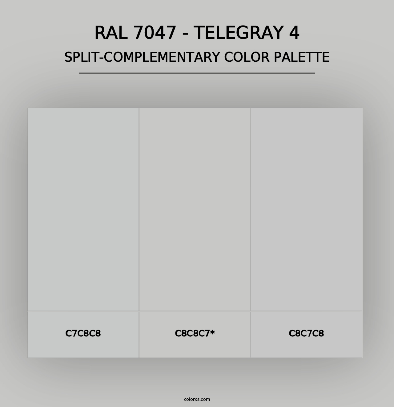 RAL 7047 - Telegray 4 - Split-Complementary Color Palette