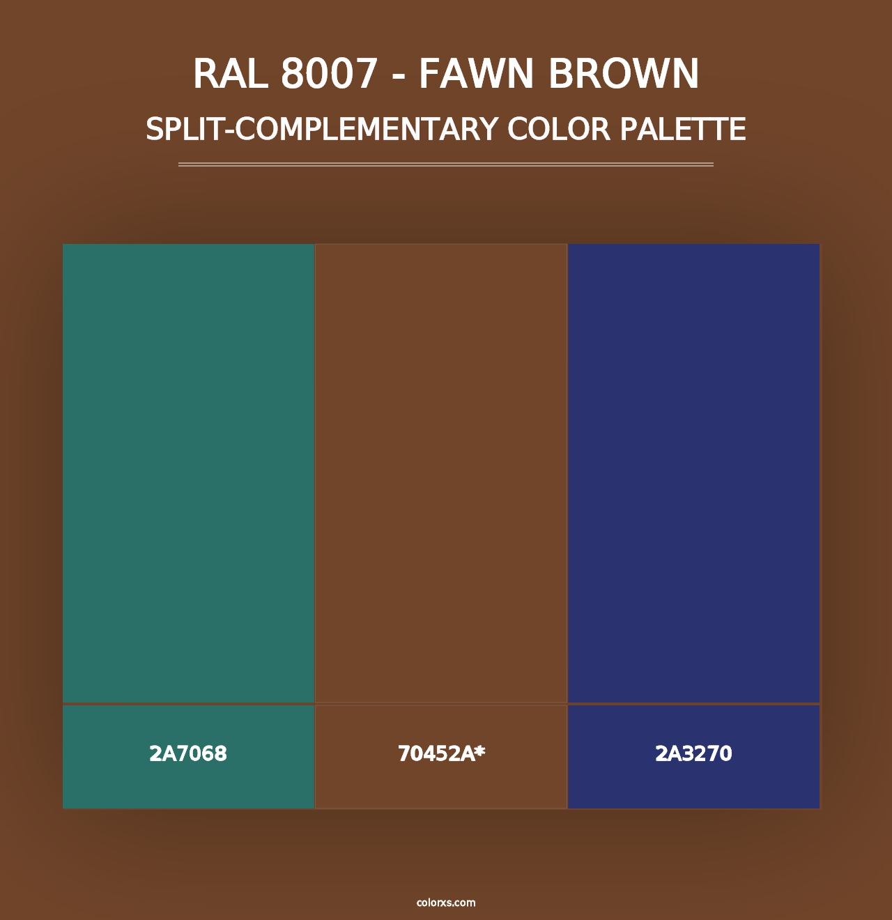 RAL 8007 - Fawn Brown - Split-Complementary Color Palette