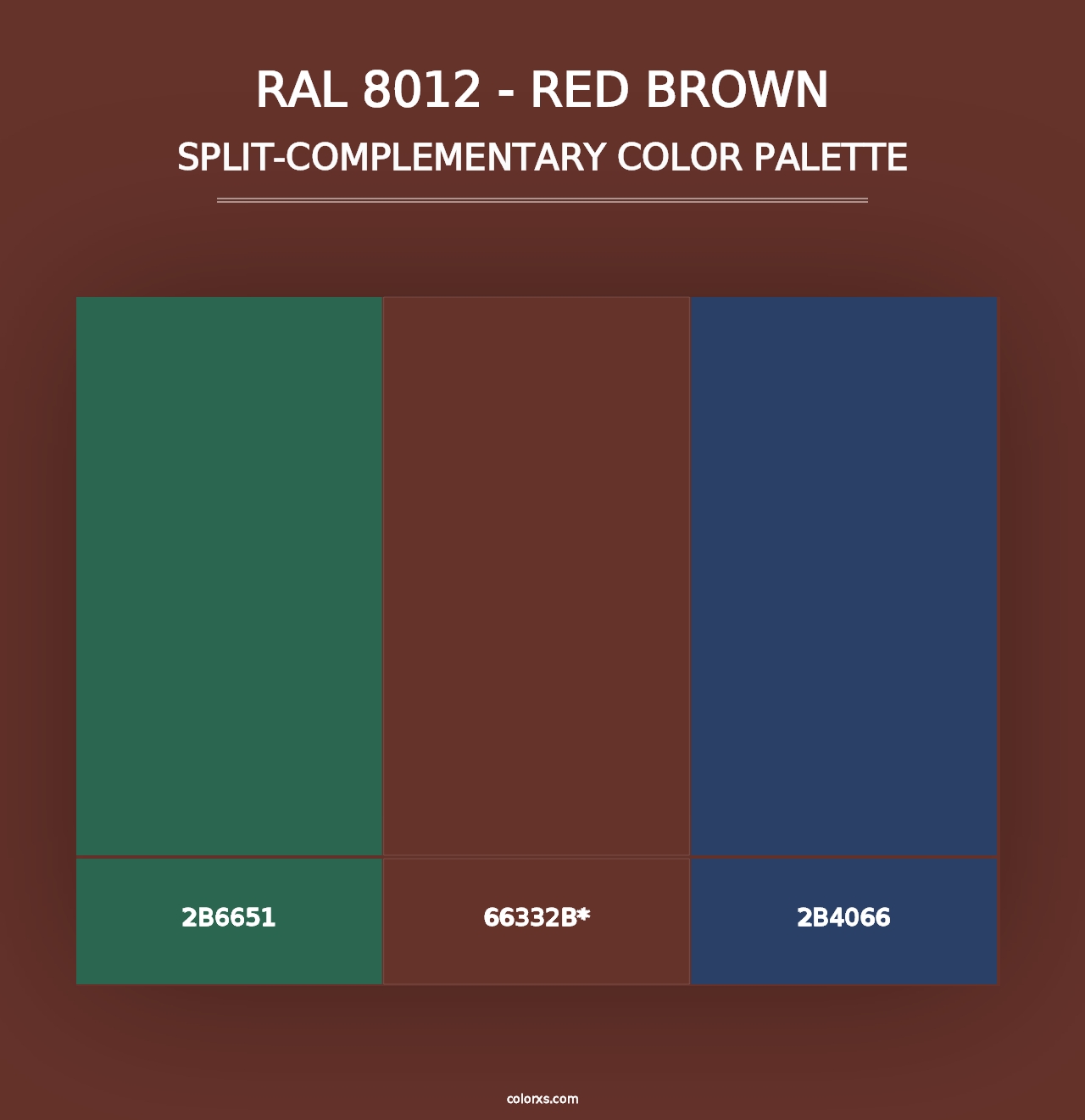 RAL 8012 - Red Brown - Split-Complementary Color Palette