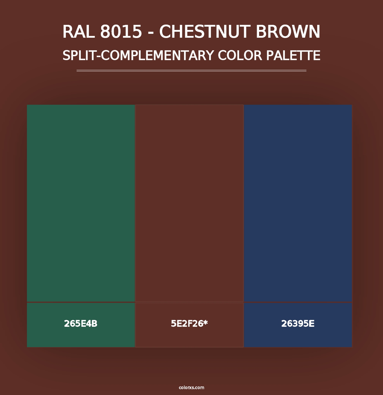 RAL 8015 - Chestnut Brown - Split-Complementary Color Palette