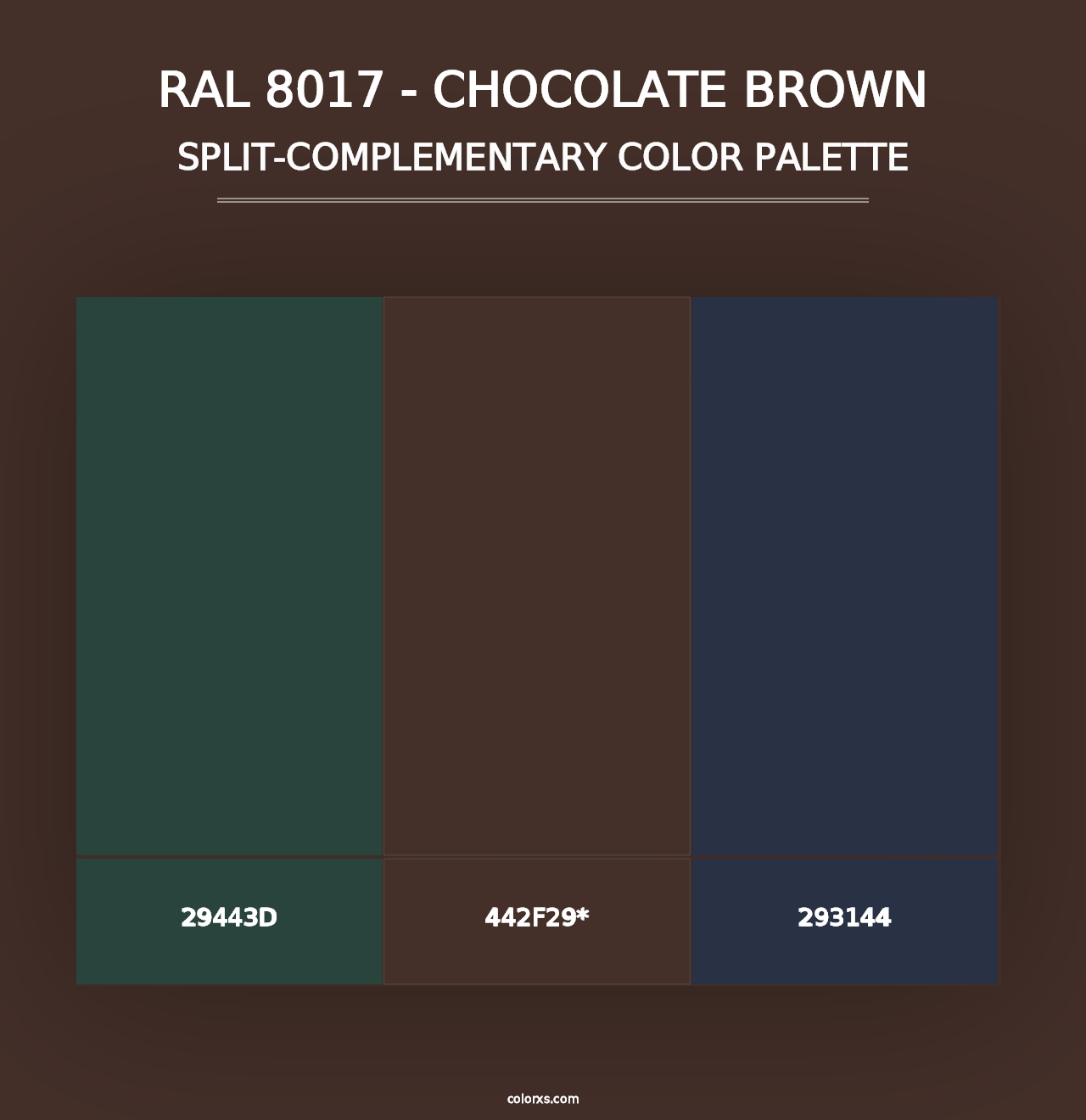 RAL 8017 - Chocolate Brown - Split-Complementary Color Palette