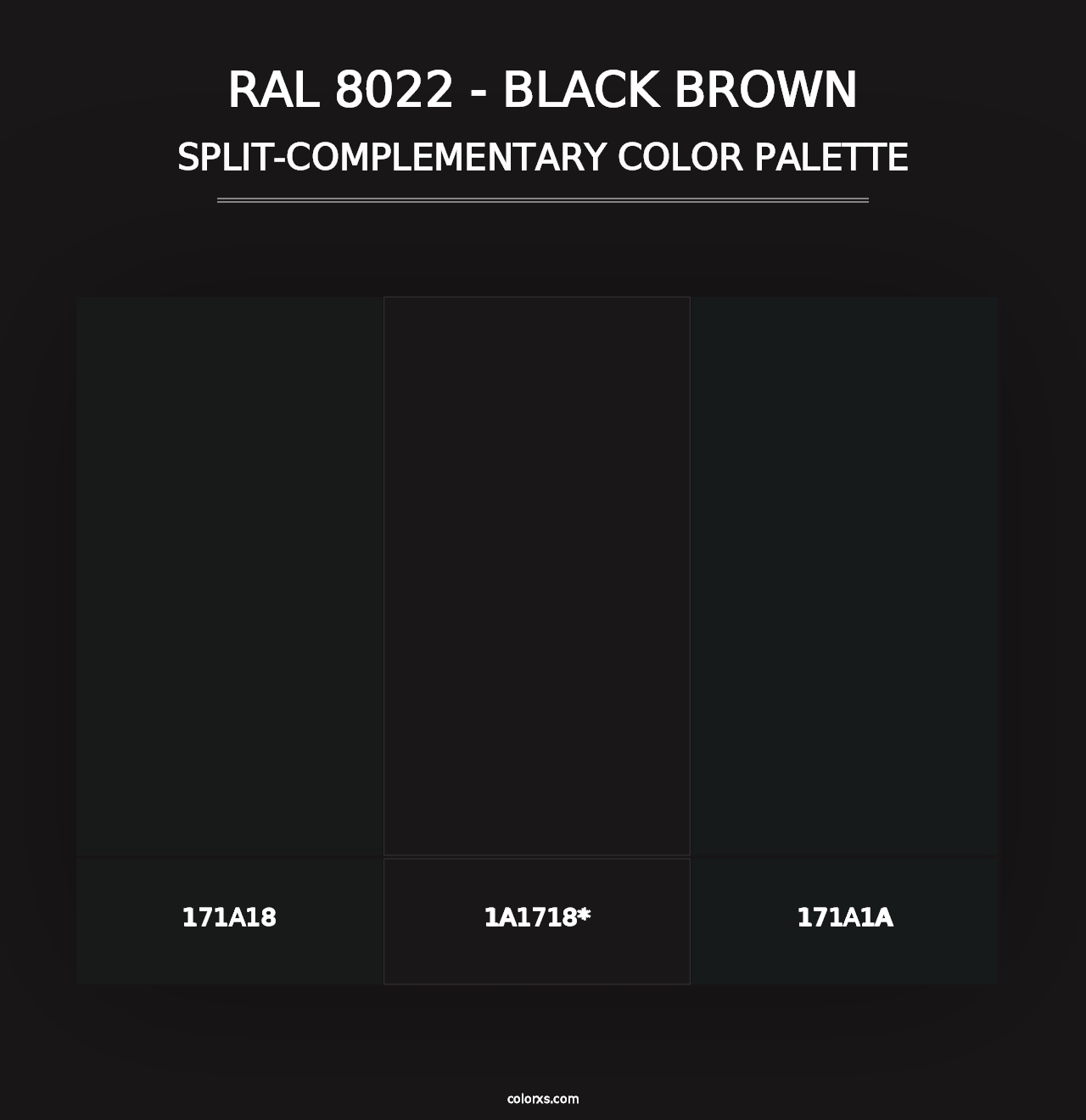 RAL 8022 - Black Brown - Split-Complementary Color Palette