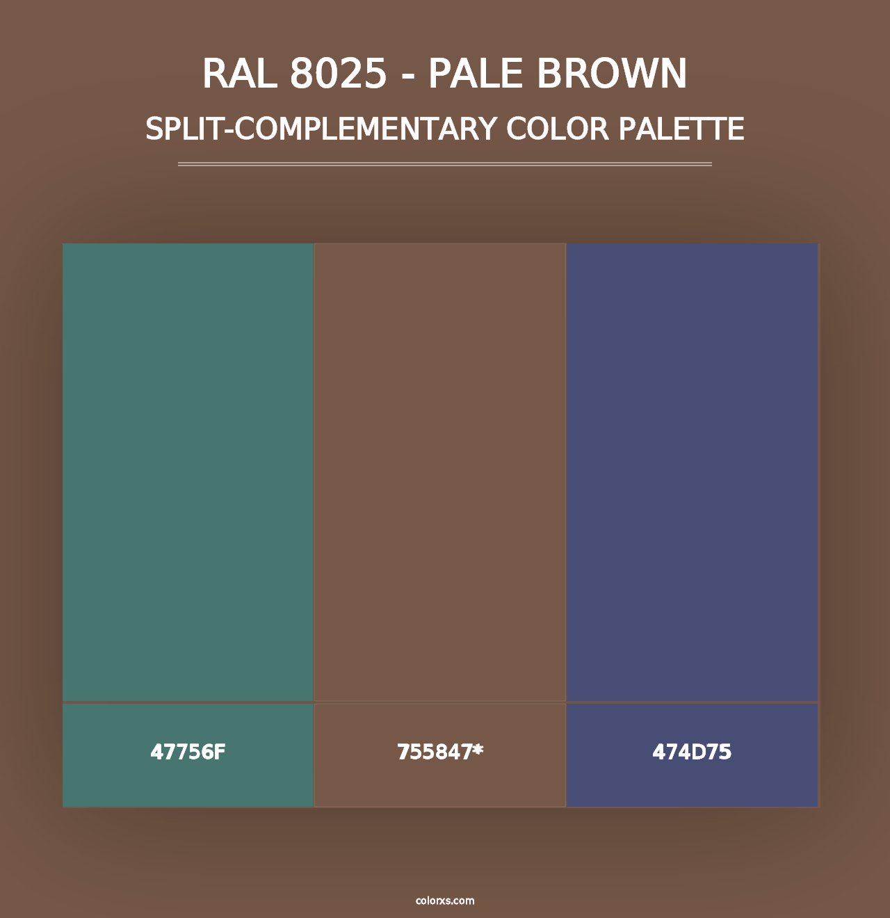 RAL 8025 - Pale Brown - Split-Complementary Color Palette