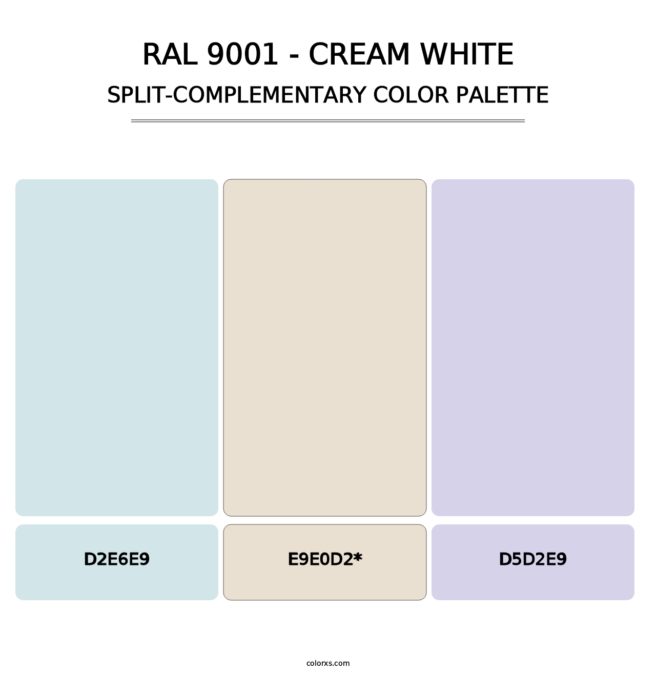 RAL 9001 - Cream White - Split-Complementary Color Palette