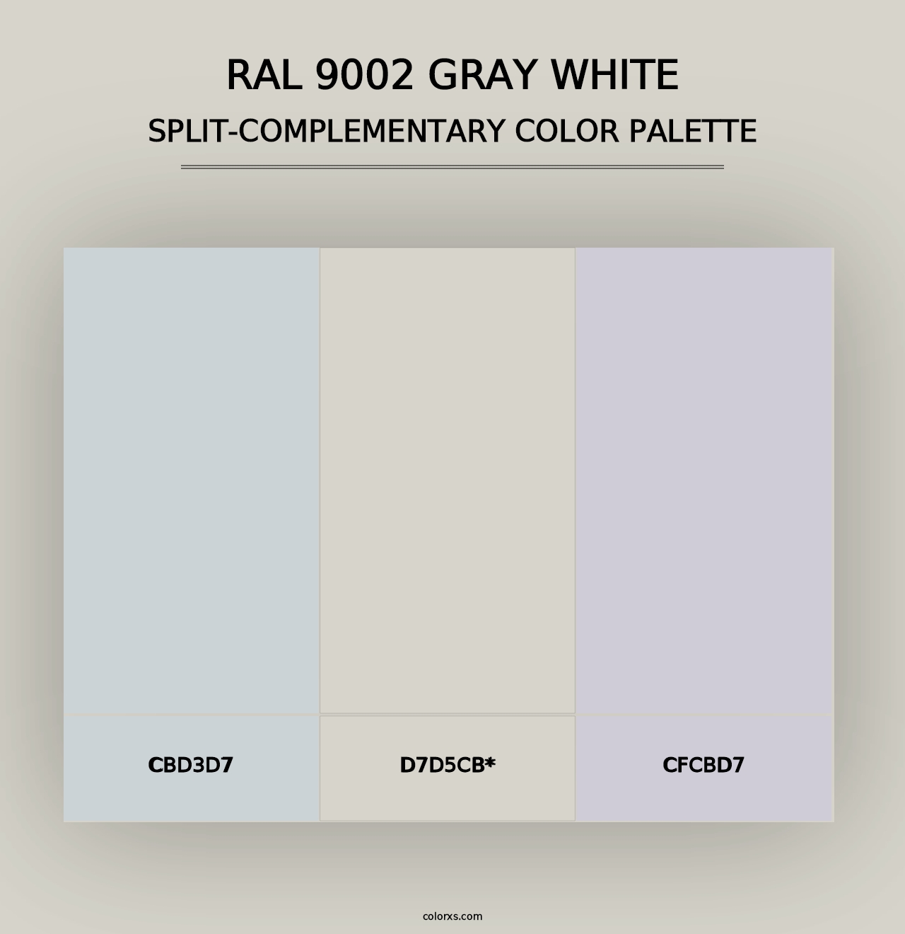 RAL 9002 Gray White - Split-Complementary Color Palette