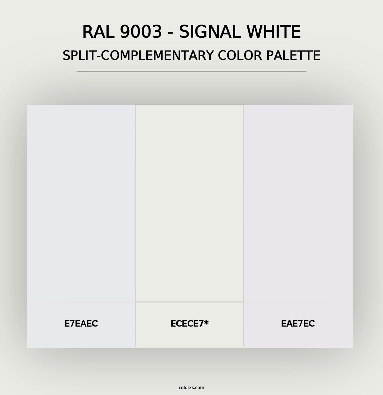 RAL 9003 - Signal White - Split-Complementary Color Palette