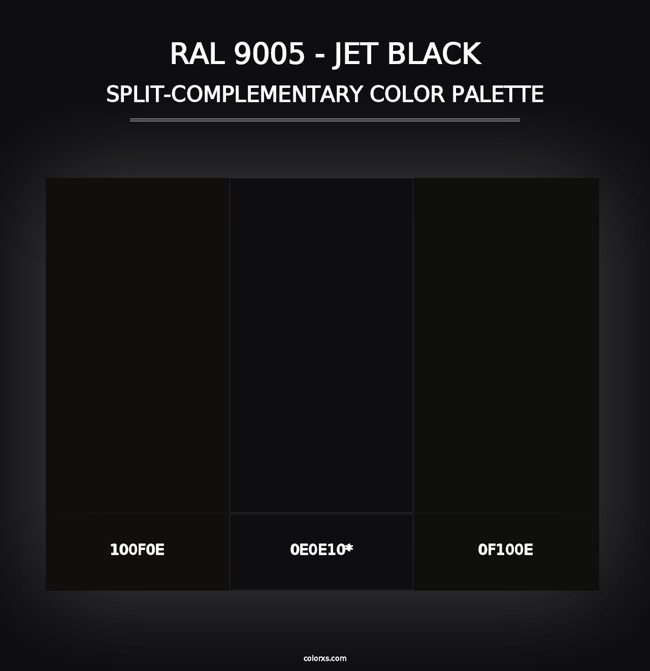 RAL 9005 - Jet Black - Split-Complementary Color Palette