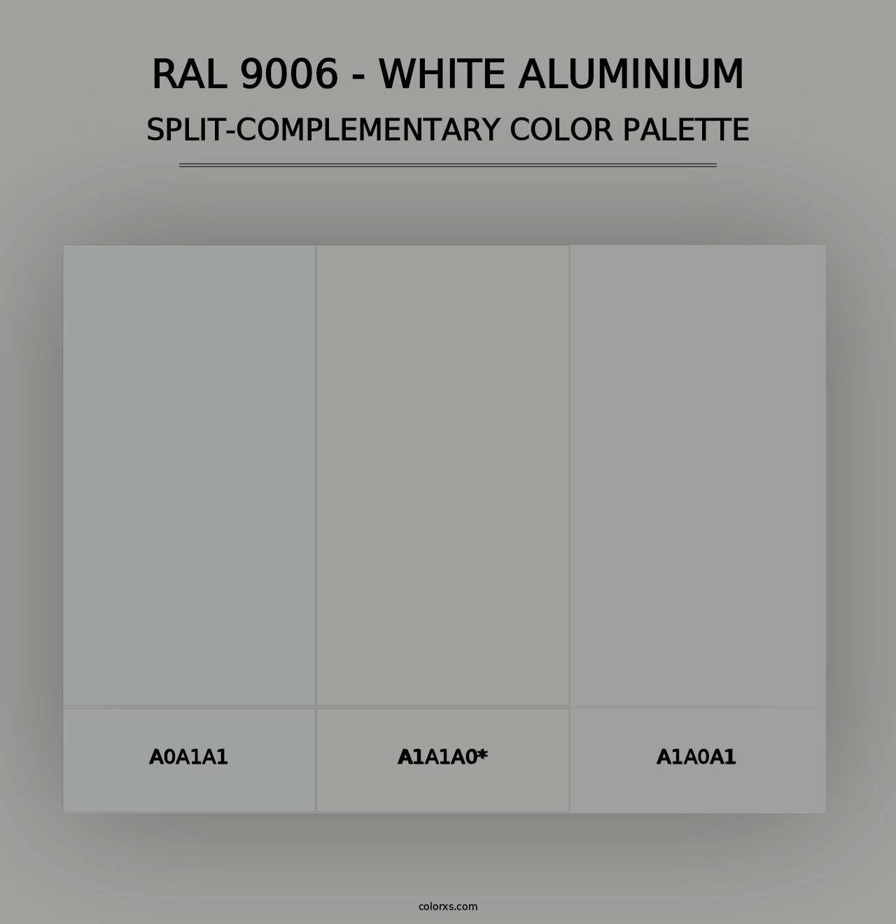 RAL 9006 - White Aluminium - Split-Complementary Color Palette