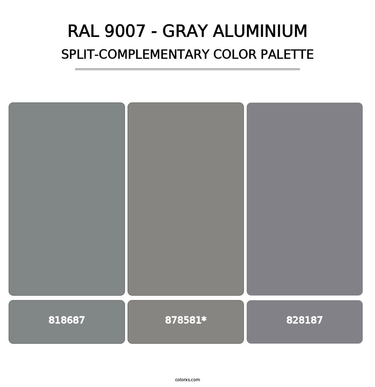 RAL 9007 - Gray Aluminium - Split-Complementary Color Palette