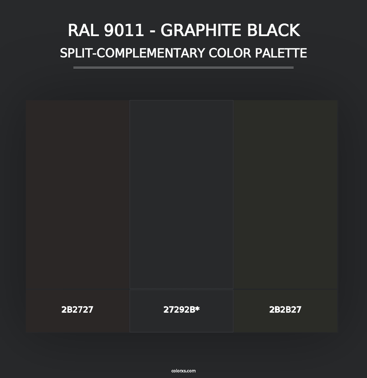 RAL 9011 - Graphite Black - Split-Complementary Color Palette