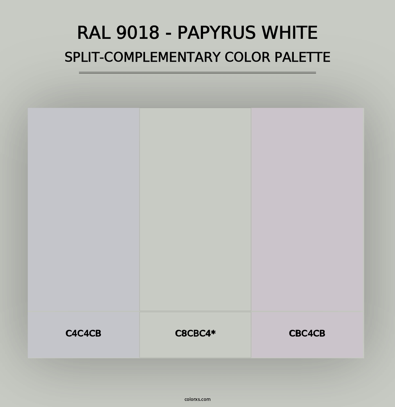 RAL 9018 - Papyrus White - Split-Complementary Color Palette