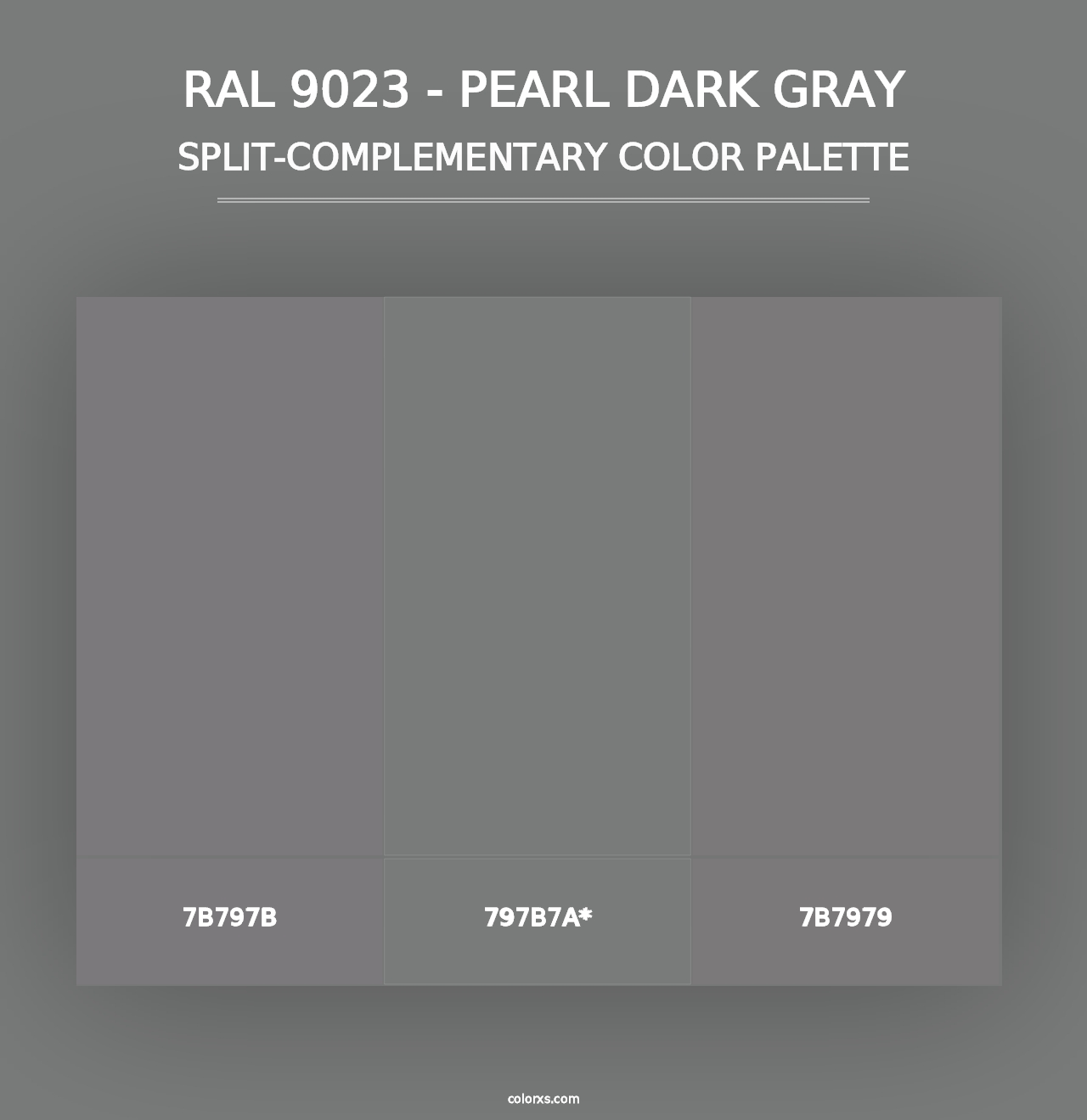 RAL 9023 - Pearl Dark Gray - Split-Complementary Color Palette