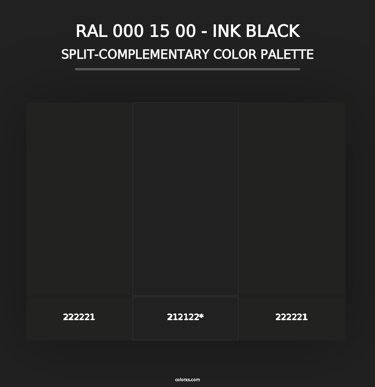 RAL 000 15 00 - Ink Black - Split-Complementary Color Palette