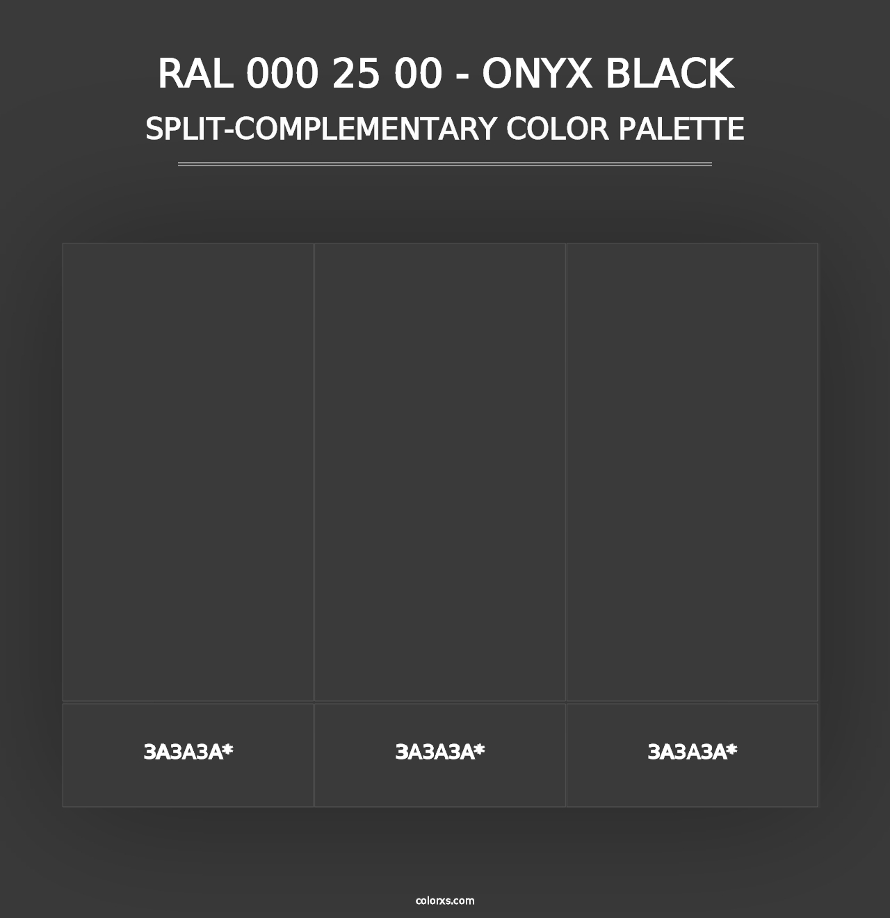 RAL 000 25 00 - Onyx Black - Split-Complementary Color Palette