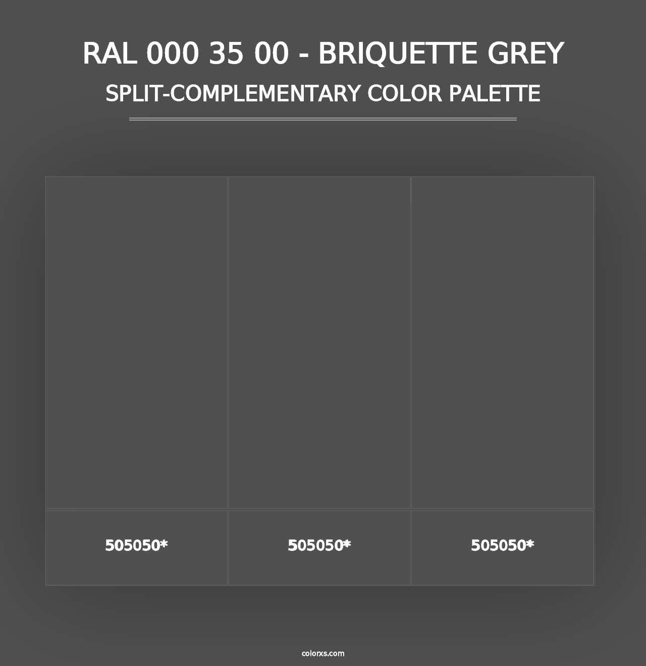 RAL 000 35 00 - Briquette Grey - Split-Complementary Color Palette